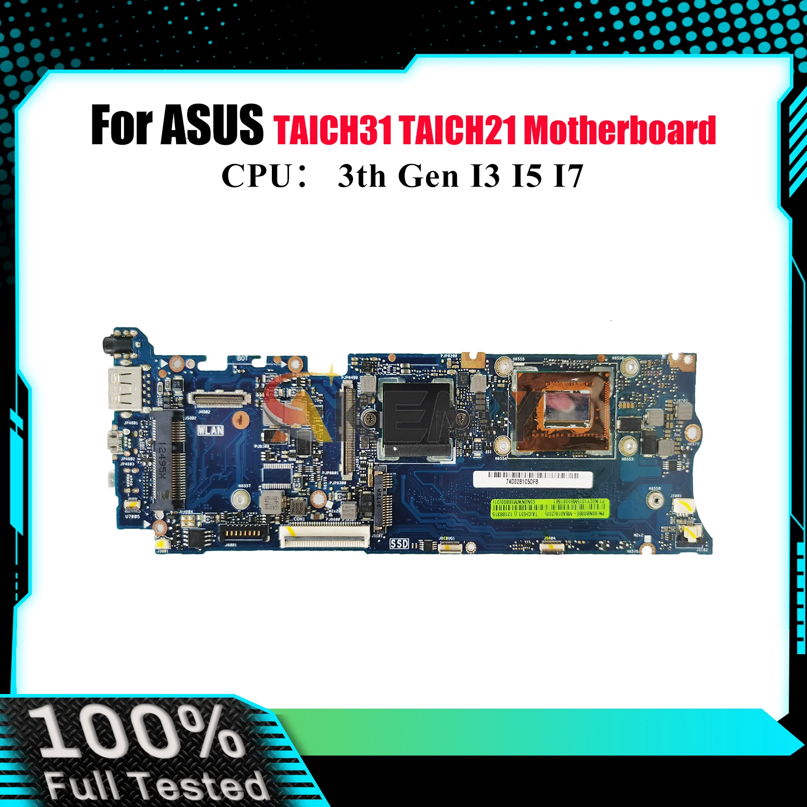 

TAICHI31 Laptop Motherboard For ASUS ZenBook TAICH31 TAICH21 TAICHI Notebook Mainboard With CPU 100% tests OK fast shipping stk
