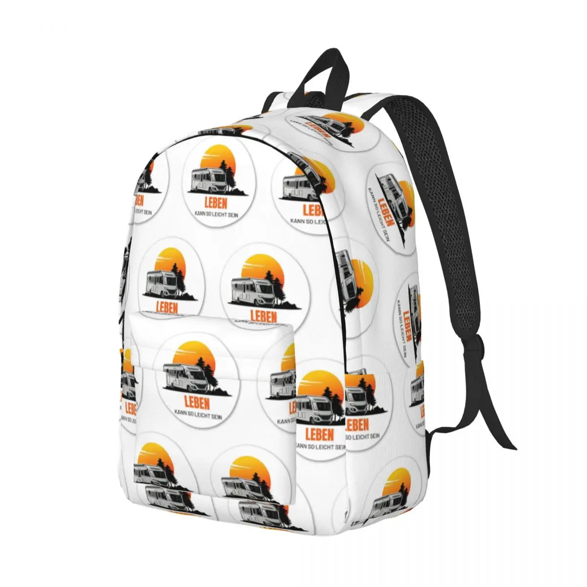 LIFE CAN BE SO EASY. Camping Caravan Backpack Daypack Large Capacity Kids BookBag School Bag Shoulder Bags for Men Women