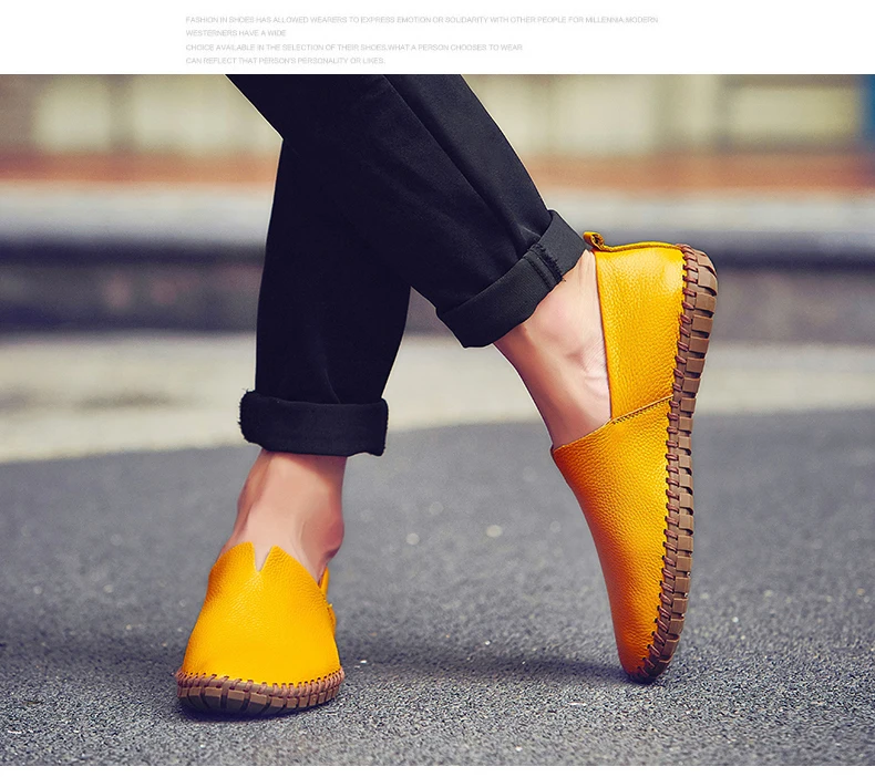 Mode männer Fahren Schuhe Handgemachte Leder Männer Müßiggänger Weiche Atmungsaktive männer Casual Schuhe Zapatillas Hombre Große Größe 38-48 – Detail 16