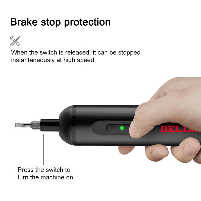 DELIXI Electric Screwdriver Household Rechargeable Screw Driver Set Multifunctional Electric Screwdrivers Repair Power Tools