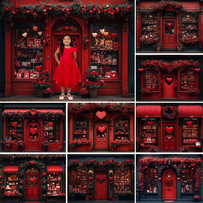 LS Love Valentine's Day Backdrops Kids Adult Photography Romance Rose Stores Photocall Decors Street Backgrounds