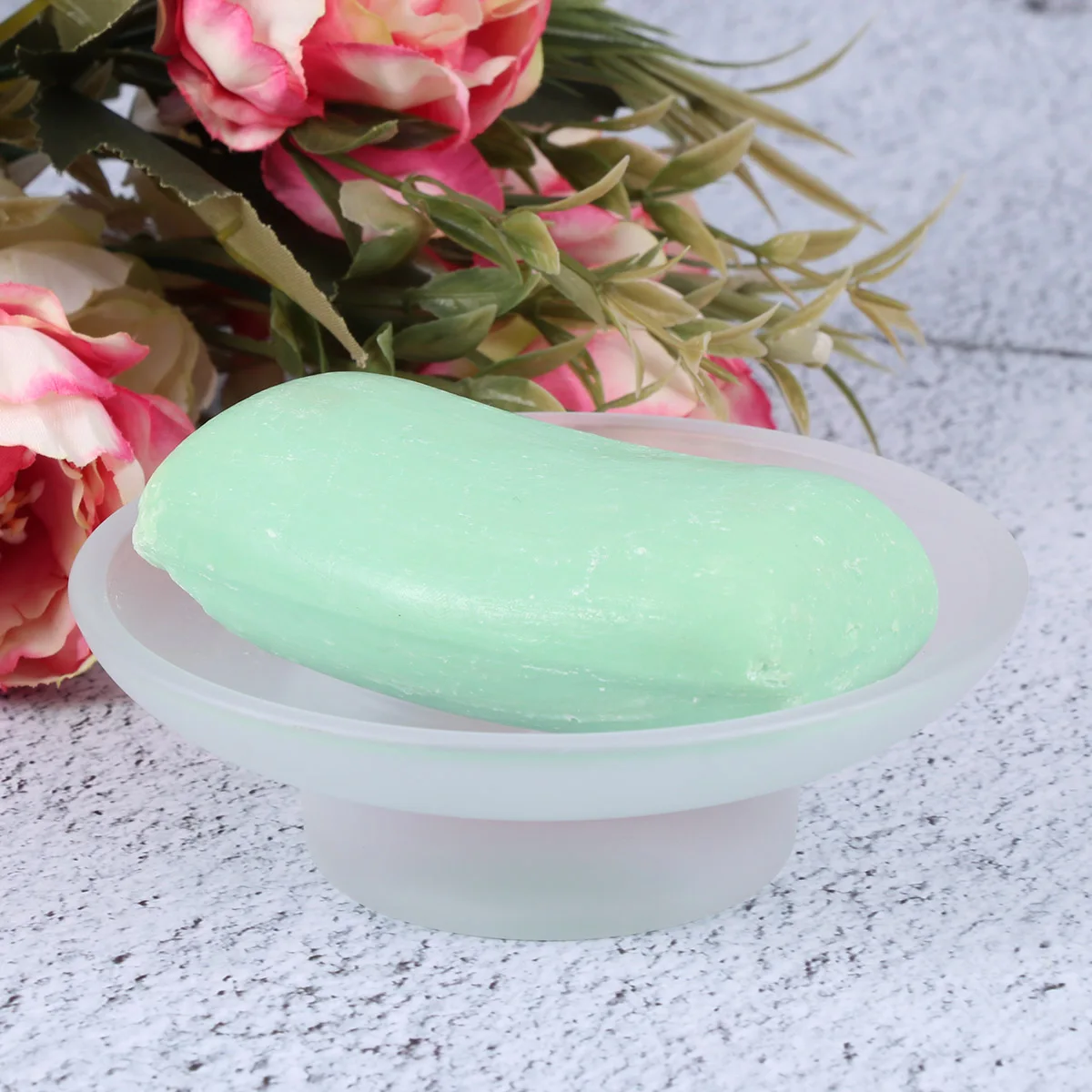 

Glass Toilet Soap Box Toilet Soap Holder Simple Soap Storage Box for Home (White, Dull Polish Style)