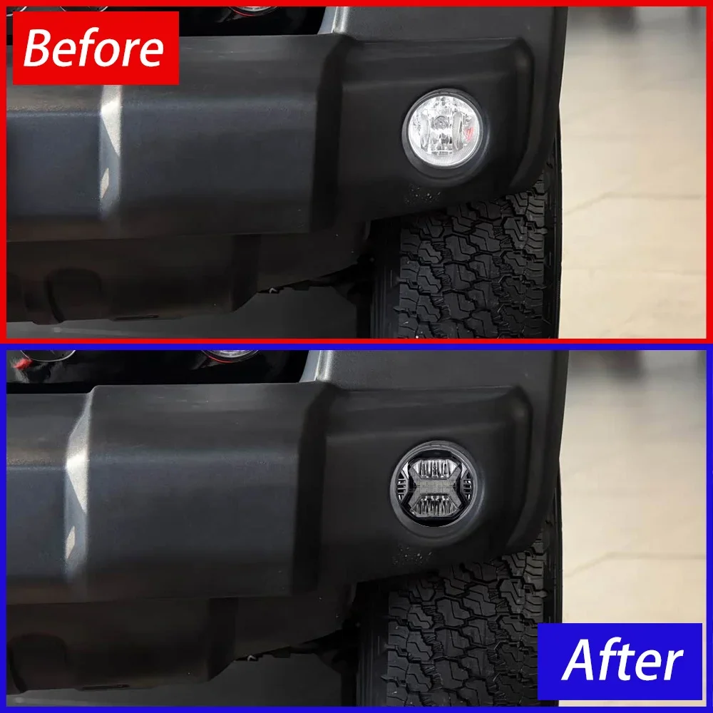 

For Jeep Wrangler 2007-2017 Car Fog lamps Assembly Upgrade High Brightness LED Fog Lights Plug and Play Accessories Tools Lens