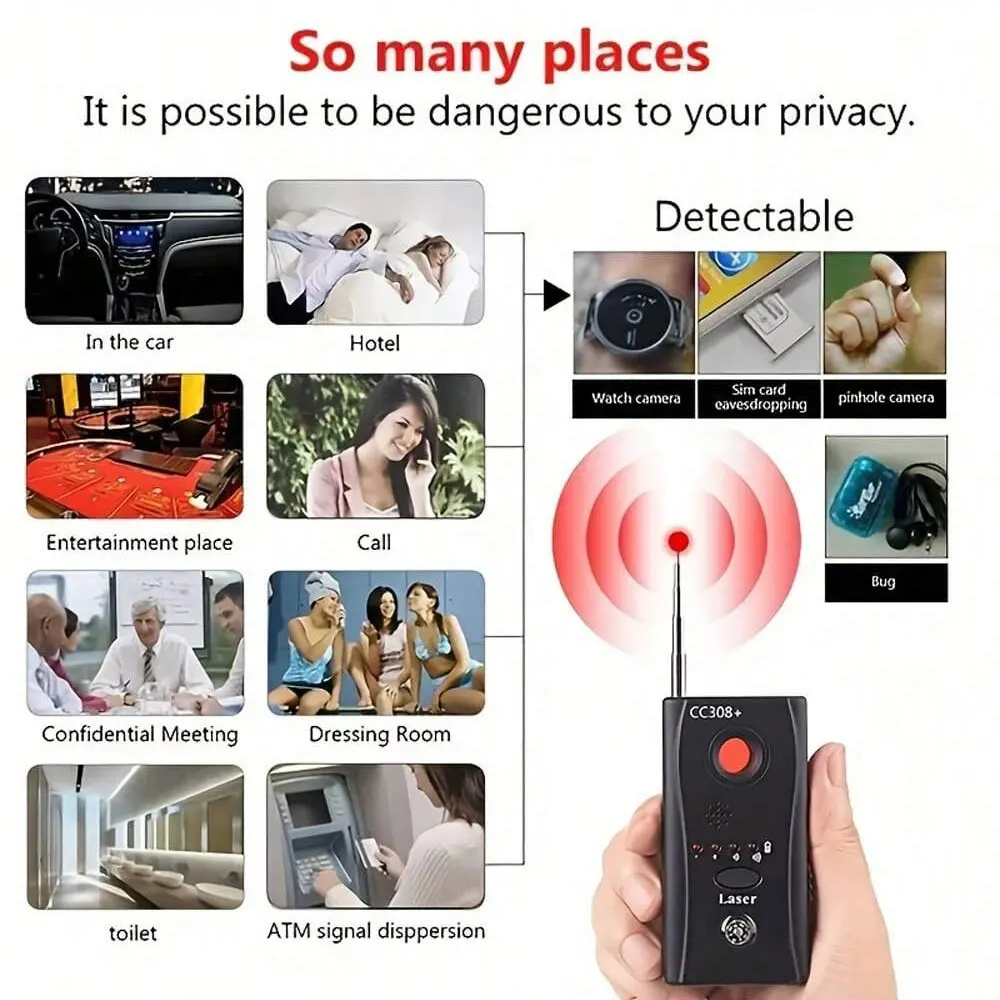 Imagem -02 - Mini Full Range Anti-spy Gadgets Detector Bug Gsm Device Finder Proteger a Privacidade Câmera Hidden Signal Banheiro do Hotel e Quarto