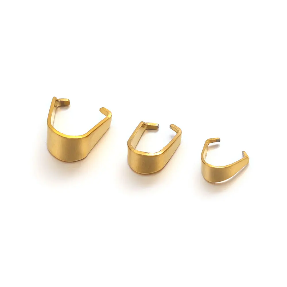 50pcs Gold Plated Stainless Steel Buckle Clasp for Pendants Charm Connectors Clip Pinch Bail Clasp DIY Jewelry Making Supplies