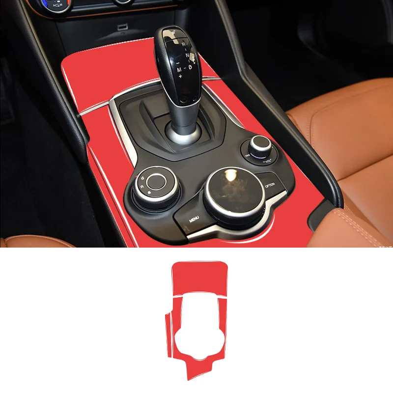 Autocollant de décoration de panneau de changement de vitesse, accessoires d'intérieur de voiture en Fiber de carbone/ABS, pour Alfa Romeo Giulia 2015 – 2018 2019