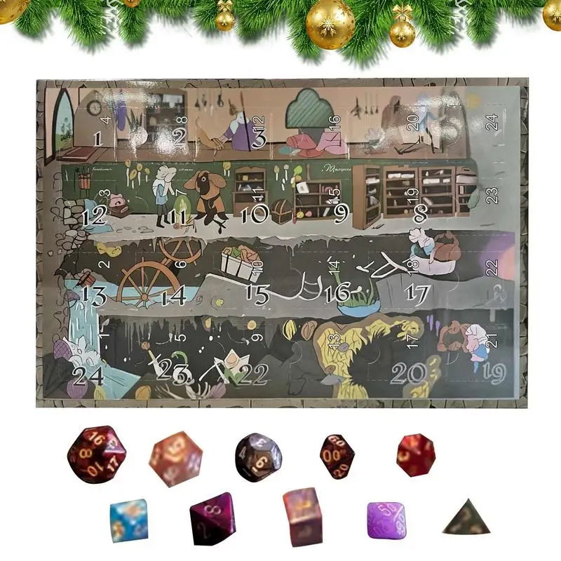 Dice Advent Calendar 24 Days Countdown Advent Calendar with Dice Countdown to Christmas Calendar Dice Board Game for Gamers