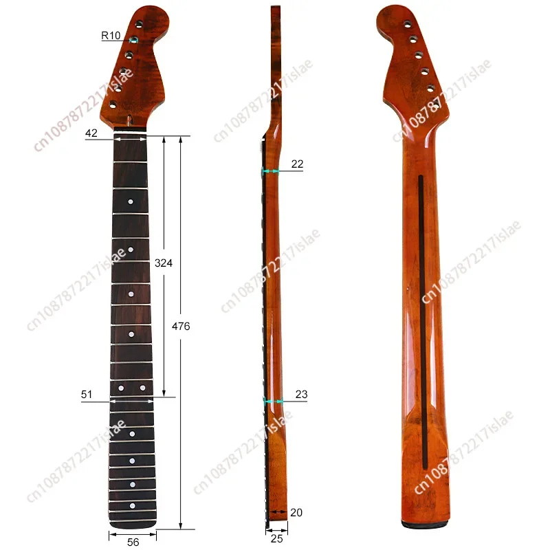 Electric guitar neck 6 strings 22 frets polished rosewood bright maple guitar DIY neck assembly accessories