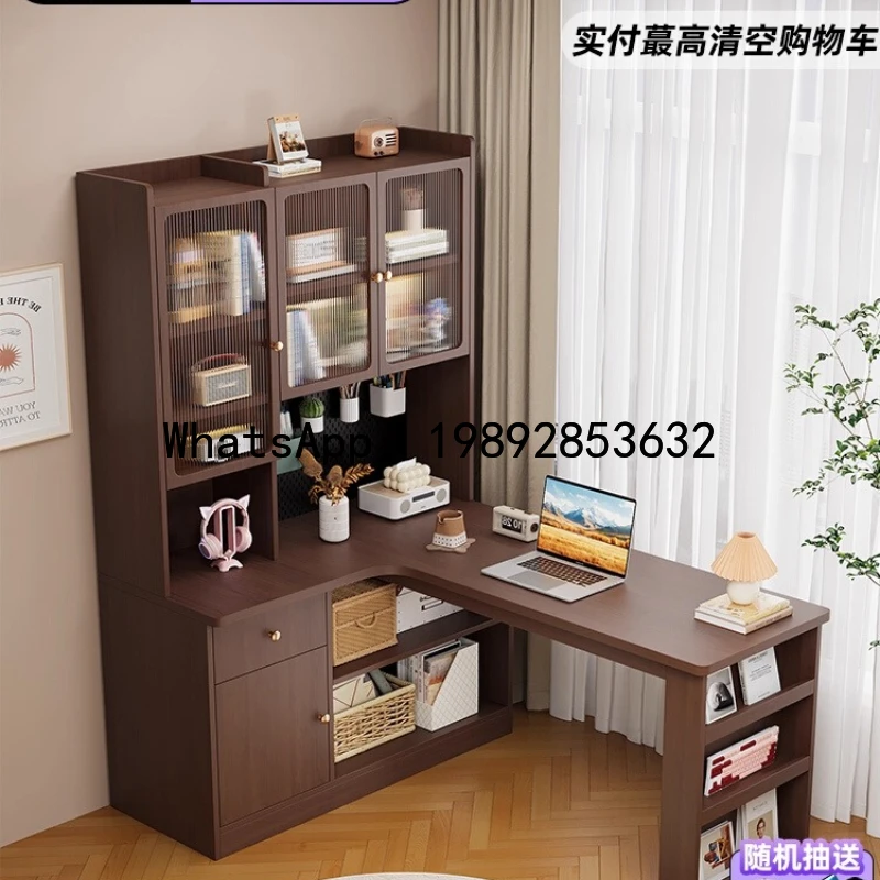 

XL Corner Desk with Bookshelf Integrated Computer Desk for Home Bedroom Study Desk with Bookcase