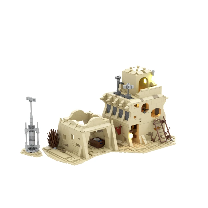 MOC Star Movie Scene Series Tatu Merchant Store Desert House Garage Building Block Famous Architecture Model Brick Toy Gifts