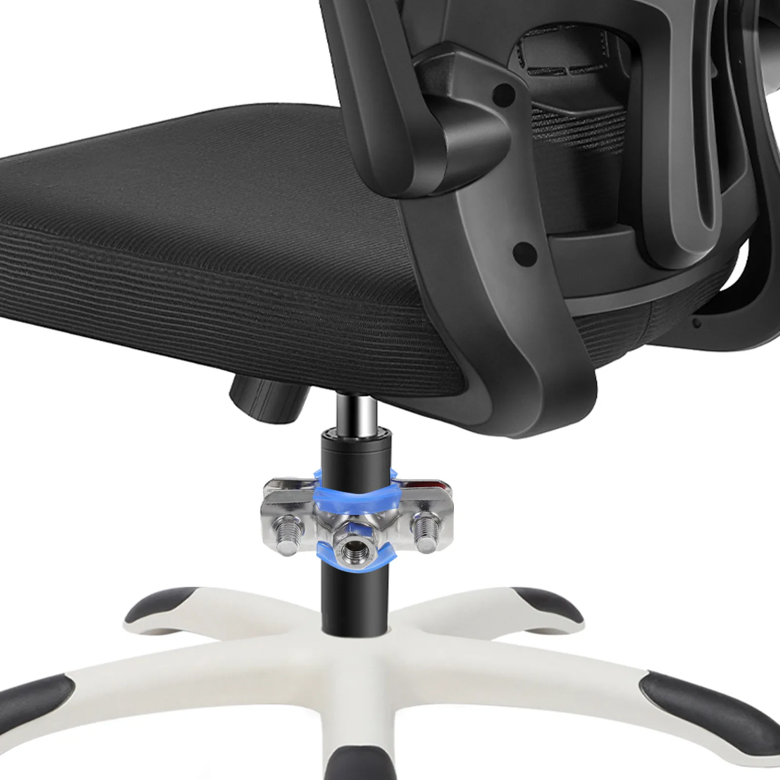 M8 Office Chair Clamp Kit with Plastic Pad – Prevent Sinking, Stainless Steel Repair Clamps for Adjustable Chairs