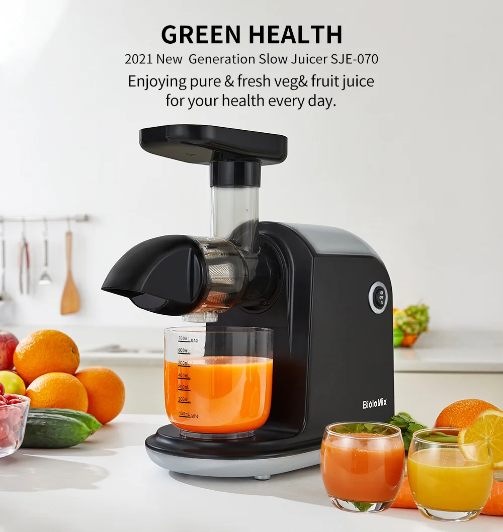 Slow Masticating Auger Juicer Bpa Free Cold Press Juice Extractor for High Nutrient Fruit Vegetable Juice