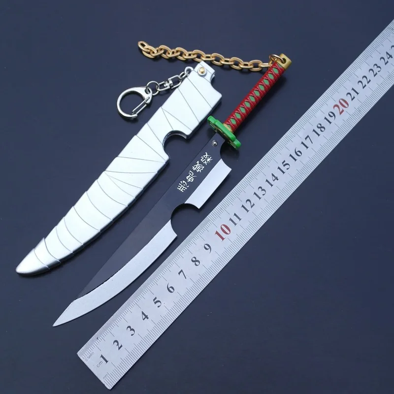 21cm Ghost Slaying Blade Weapon Uzui Tengen Nichirin Blade The Sound Hashira Japanese Anime Katana Sword Metal Weapon Model Gift