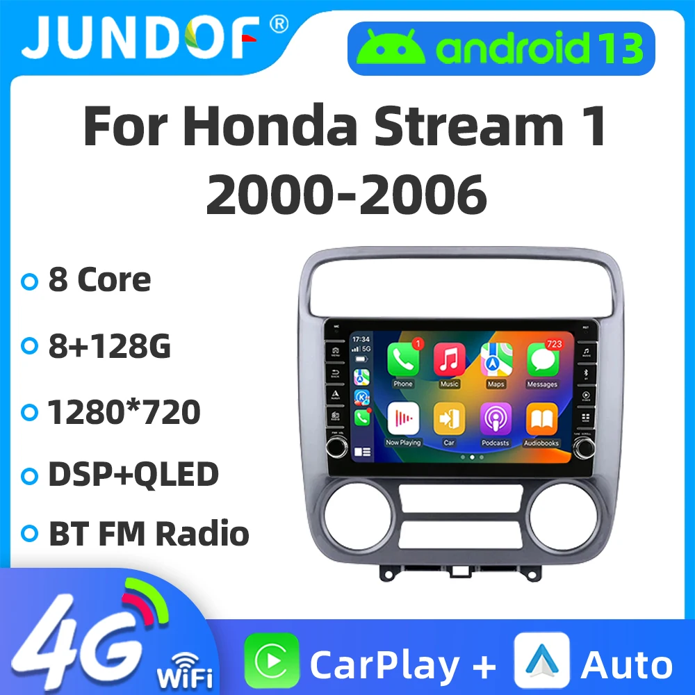 

For Honda Stream 1 2000-2006 MT Car Radio GPS Multimedia System Navigation Android 13 Stereo Auto Carplay No 2 Din DVD Unit