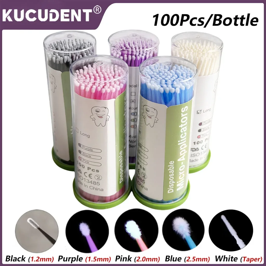 100Pcs/Bottle Disposable Dental Micro Brush Applicator Lashes Brushes Eyelash Extension Makeup Tools Bendable Cleaning Sticks