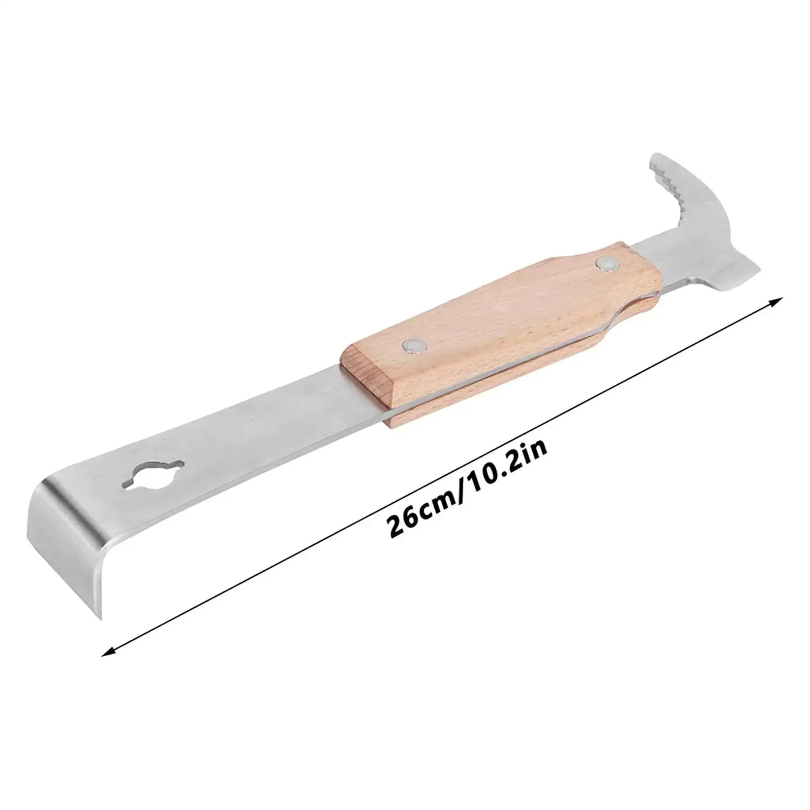Stainless Steel Hive Tool with  Wooden Handle Beekeeping Tool For Apiary Activity