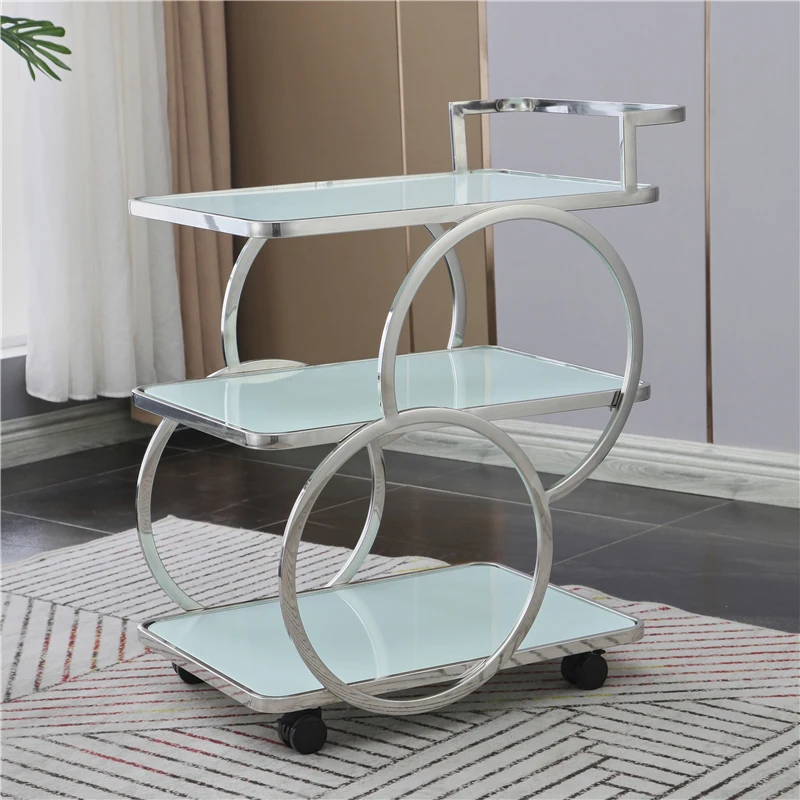 Bar Cart Trolley Rolling Hotel Metal Tea Serving Utility Basket Trolley Storage Wine Rack Tool Archivadore Restaurant Furniture