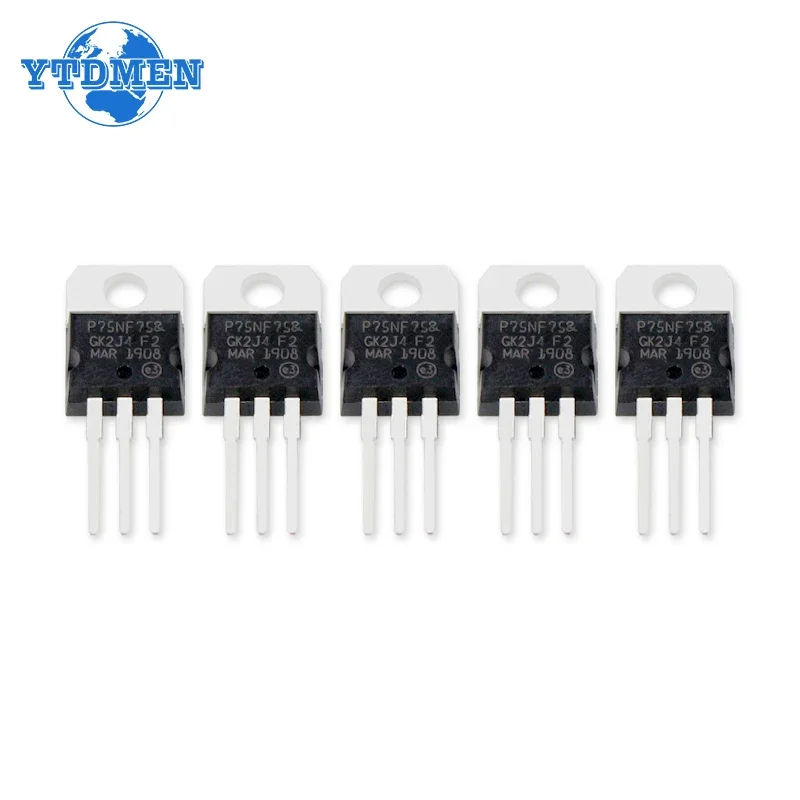 10PCS STP75NF75 Field Transistors 75v 80A P75NF75 TO-220 Power Mosfet Transistor Kit