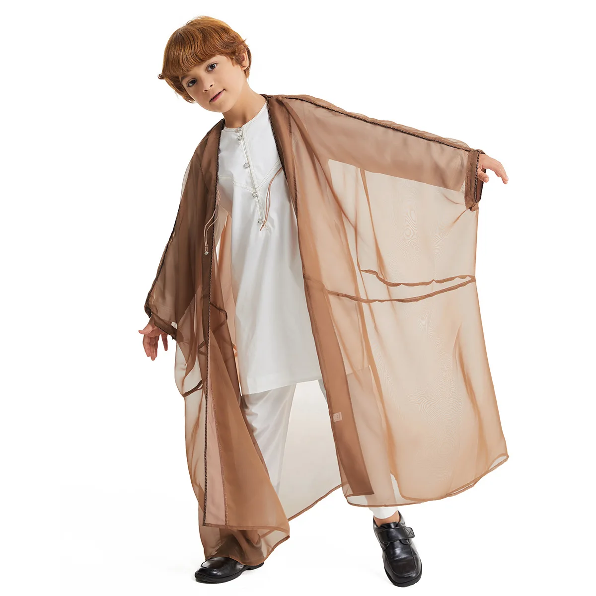 

Eid Abayas for Boy Kids Kebaya Open Muslim Dress Kimono Abaya Turkey Arabic Islam Clothing Djellaba Robe Musulmane Jubba Thobe