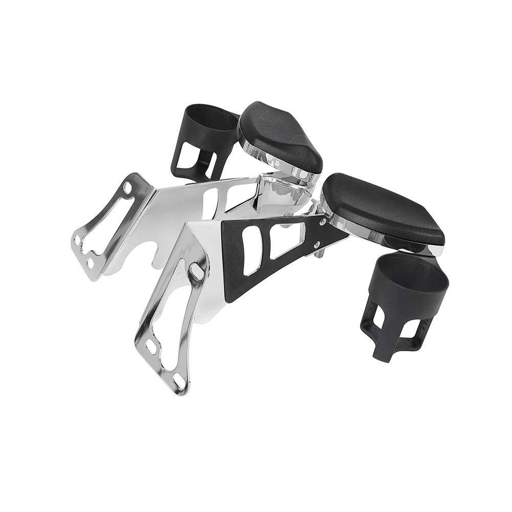 For Harley Touring Electra Street Road Glide Ultra 97-13 Adjustable Rear Passenger Armrests W/ Cup Holder Motorcycle Accessories