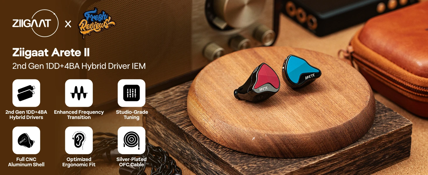 Linsoul ZiiGaat x Fresh Reviews: Arete II 2nd Gen 1DD + 4BA Hybrid IEM-Kopfhörer mit verbesserter Textur und Abstimmung – Detail 1