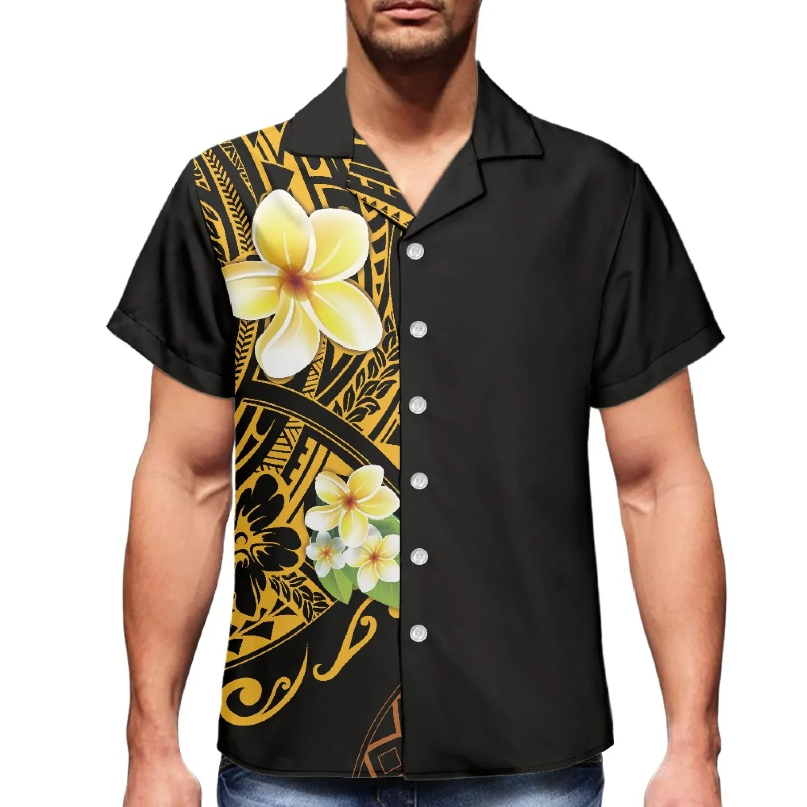 Polynesian Tonga Hawaii Fiji Guam Samoa Pohnpei Tribal Tattoo Prints Clothes Women Dress Matching Men Shirt Black Lovers Clothes