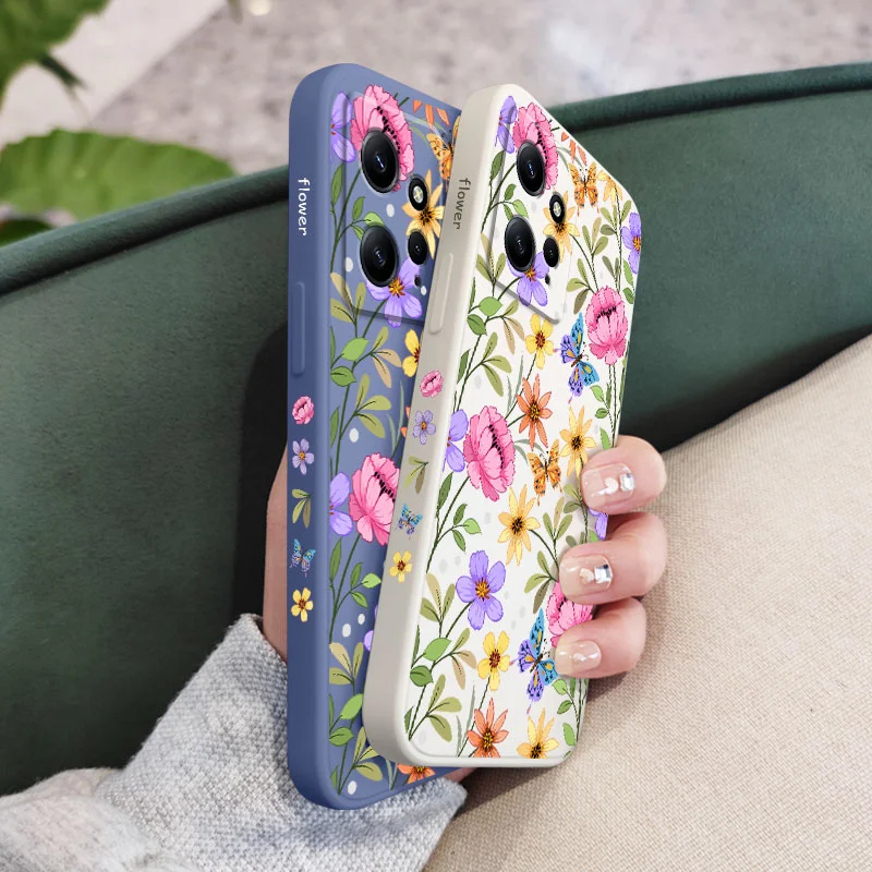Exquisite Pattern Phone Case For Xiaomi Redmi Note 14 13 12 12S 11 11S 10 10T 10S 9 9S 8 7 Pro Plus 4G 5G Liquid Silicone Cover