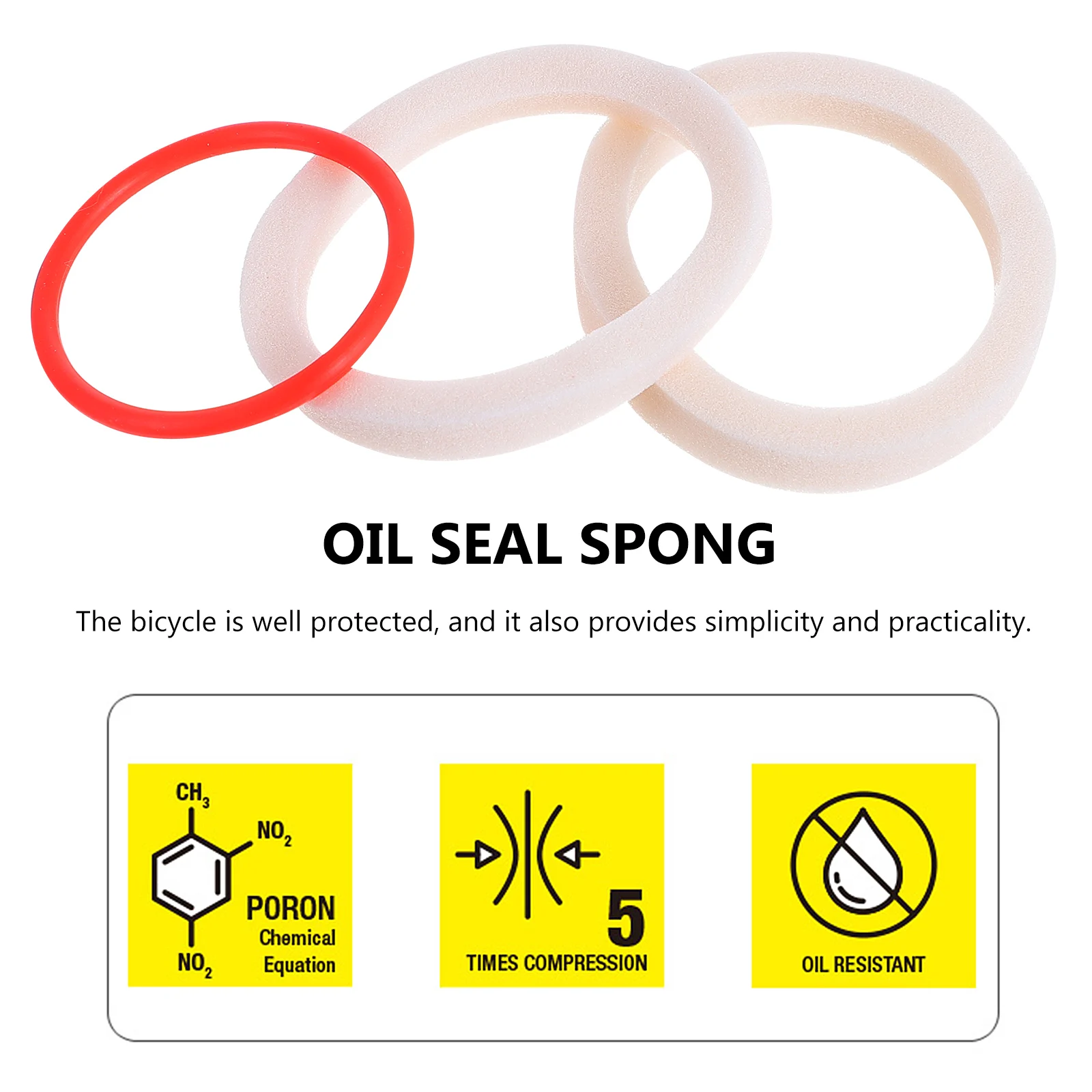 

4 set 8 Oil Seal Sponge Rings 4 Red Circles Absorb Store Bike Front Fork Protect Accessories Lubrication Dust Seal Replacement