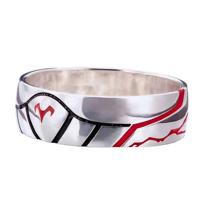 Fate/Apocrypha Mordred Helmet Excalibur Thunder Theme Ring for Men Women Enamel Silver Color Rings Anime Fans Cos Party Jewelry