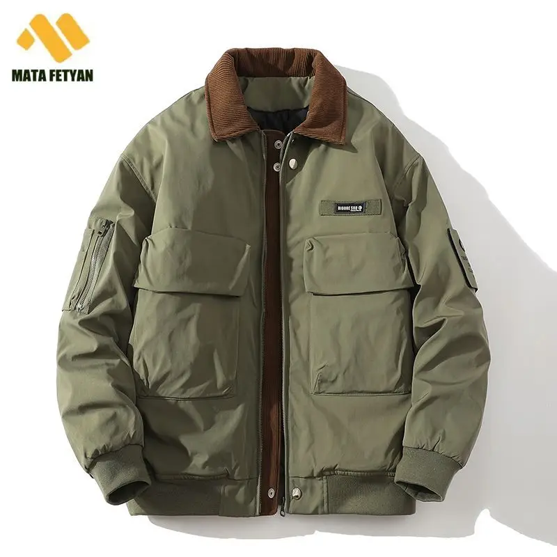 Spring MA1 Air Force Pilot men Jacket Winter Thicken Cotton Pad Military Tactical Bomber Coat Casual Loose Workwear Coat couple