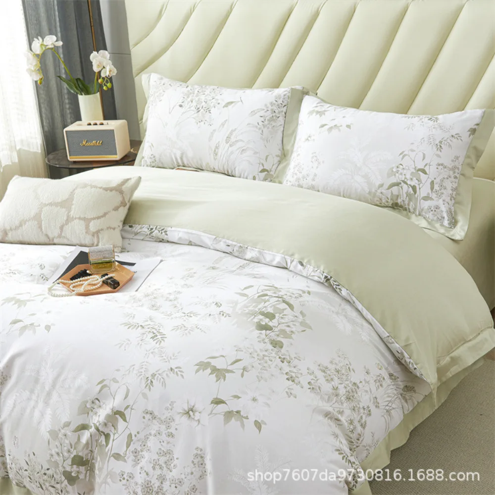 Minimalist 100% Cotton Fresh Comfort Bedding Set 4 Pieces Breathable Soft Skin Friendly Bedding for Bedroom Dorm