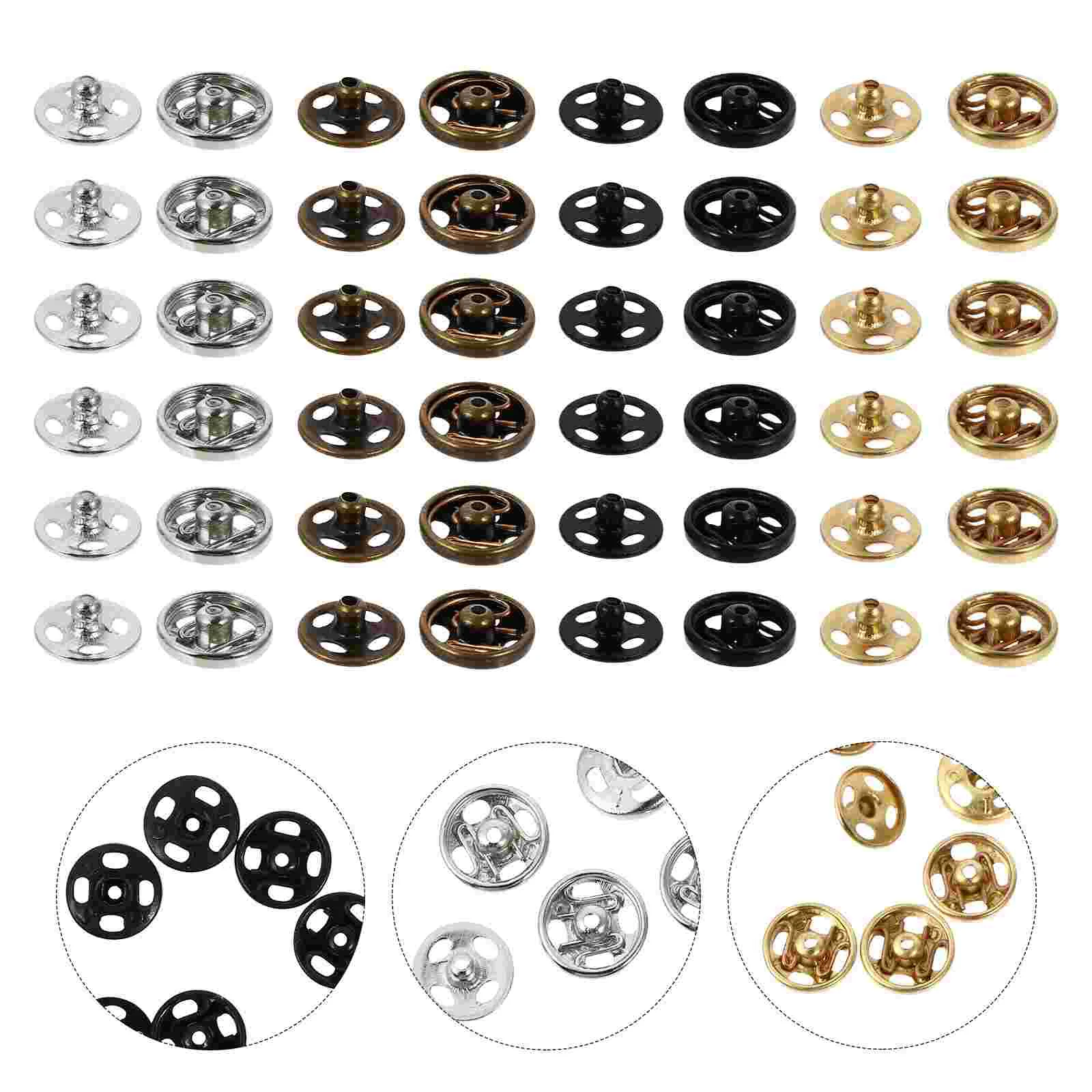 40 Pcs Hidden Buckle Sewing Buttons Clothing Accessories Shirt Old Fashioned DIY Stainless Steel