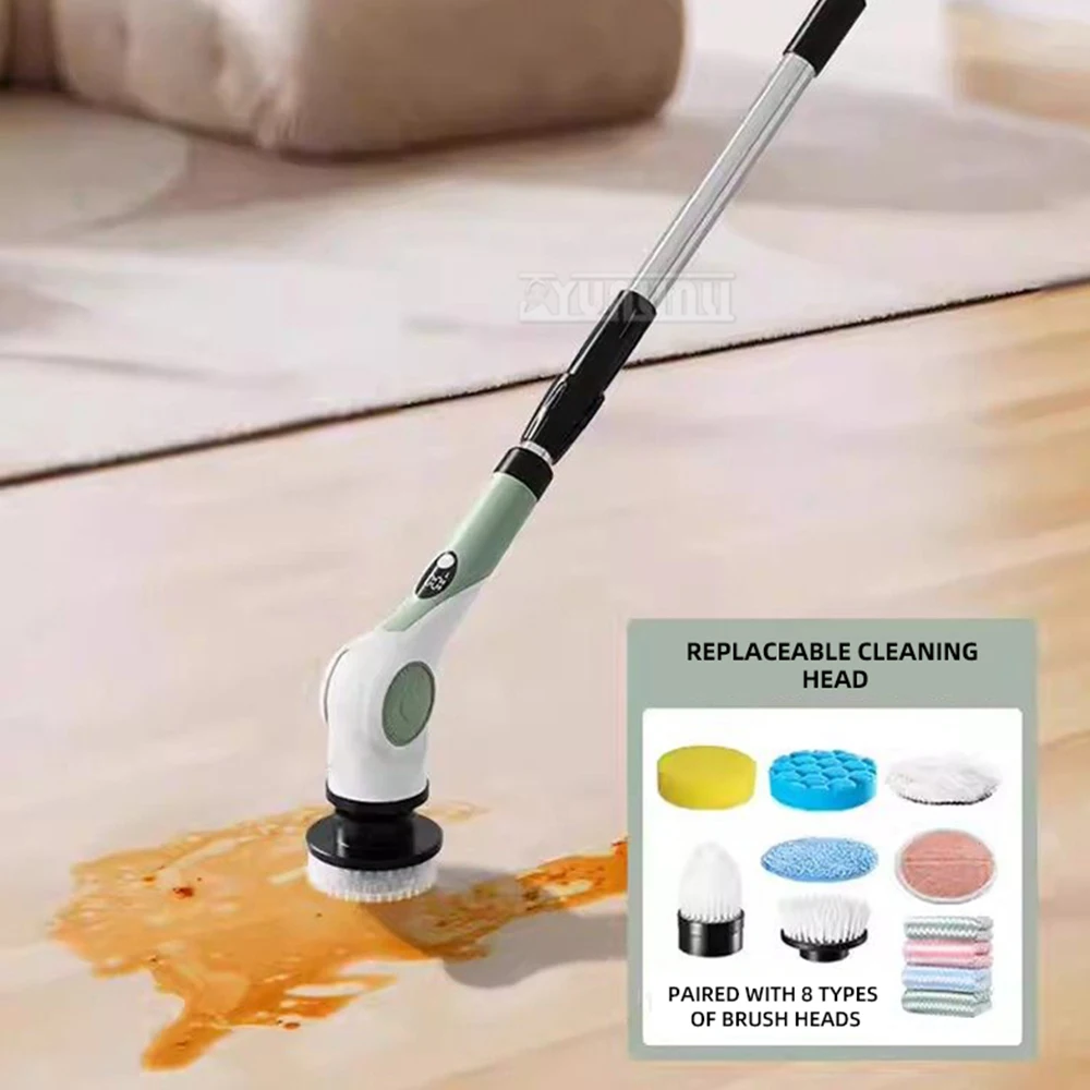 

Multi-Purpose Limpeza Domestica Household Cleaning Device Electric Cleaning Tool with 8 Types Brush Heads