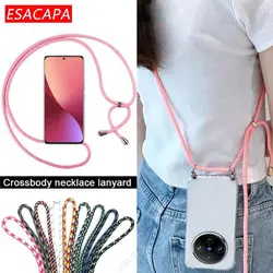 Crossbody Strap Cord Necklace Lanyard Soft Case For VIVO X100 Pro X90 Pro Plus X80 Lite X70 Transparent TPU Phone Back Cover