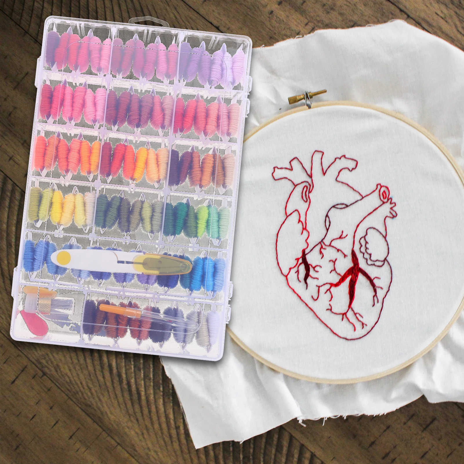 

Stitch Kits for Adults Embroidery Thread Set Floss Practice Square Polyester Learn