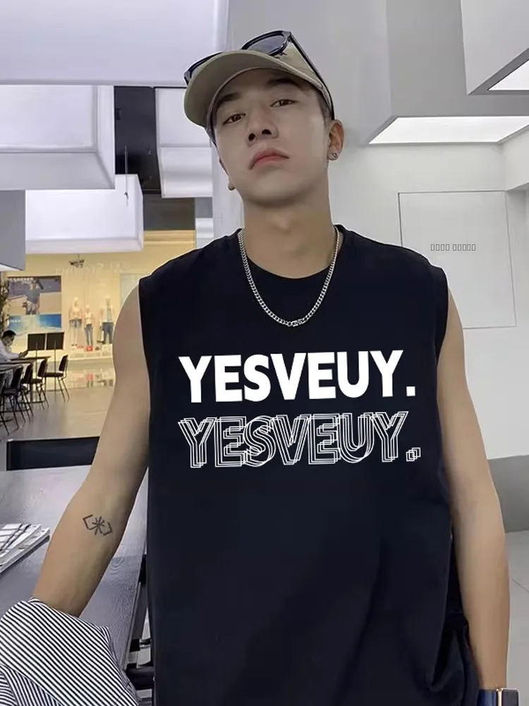 

American Sle Loose Fitn Men's Tank Top Underwear irt Summer New Faion Casual Cotton Breathable Base Layer T-irt