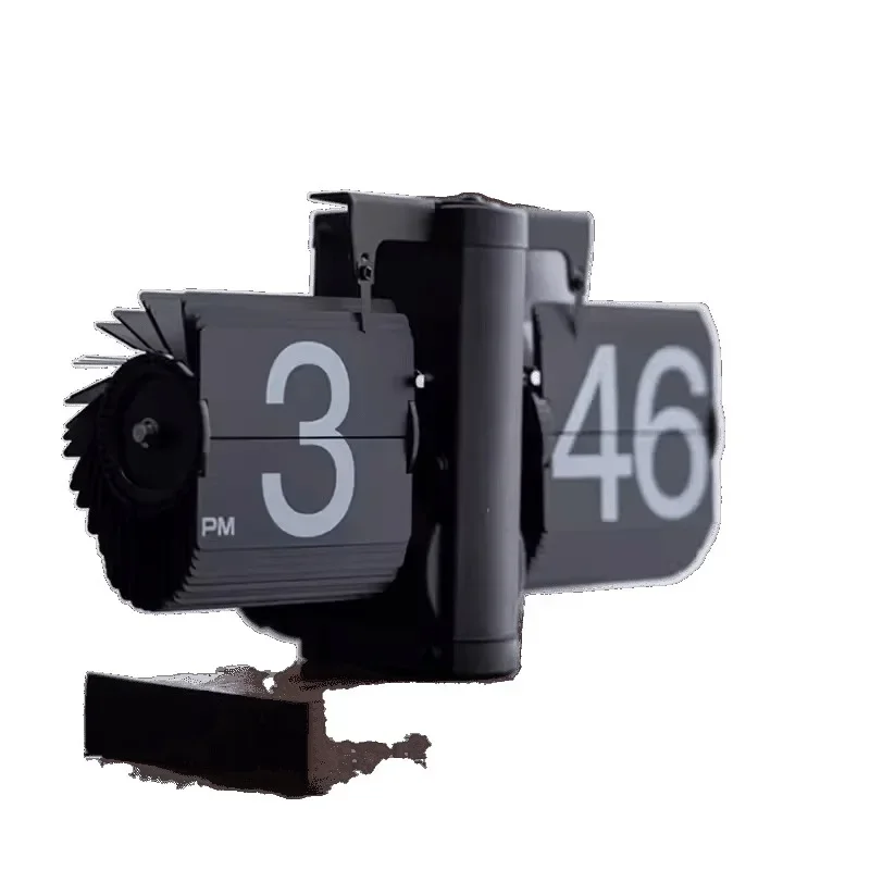 

Creative automatic page turning clock with ambient light Living room ornament table clock Modern mechanical