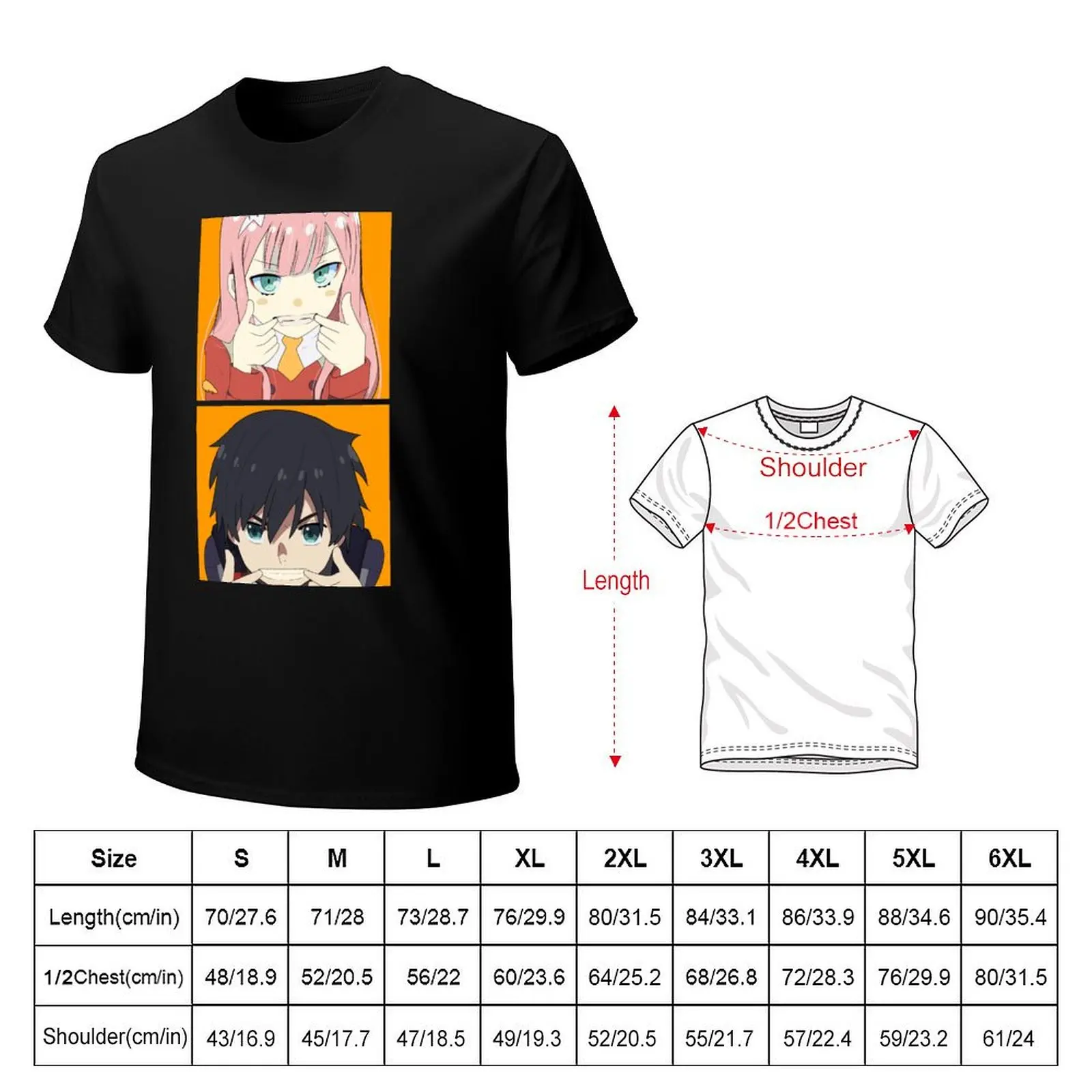 darling in the franxx - Zero Two and Hiro T-Shirt blanks sweat mens graphic t-shirts pack