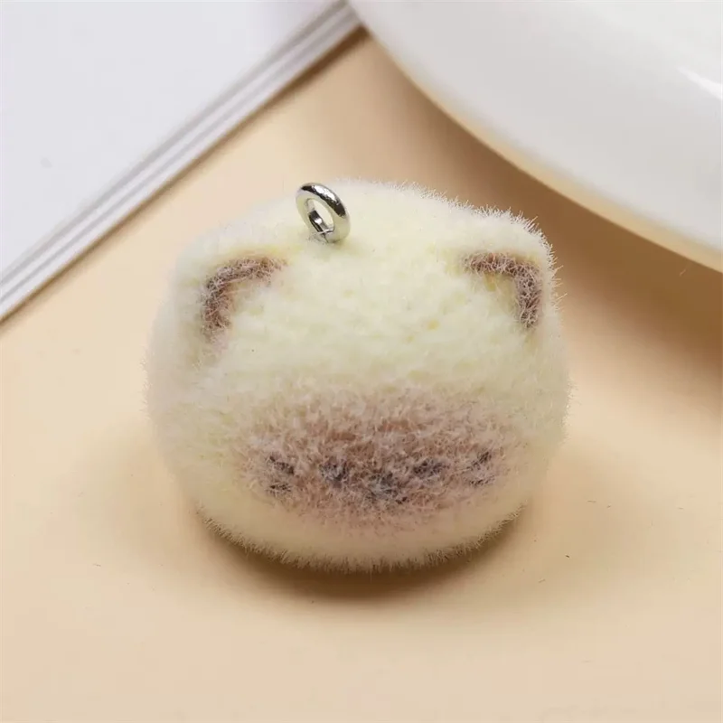 

Оптовая продажа, 40 шт./лот, цветной флокированный эффект, животные, мультяшные кошки, голова, форма куклы из смолы, бусины, ювелирные изделия «сделай сам», аксессуары для одежды