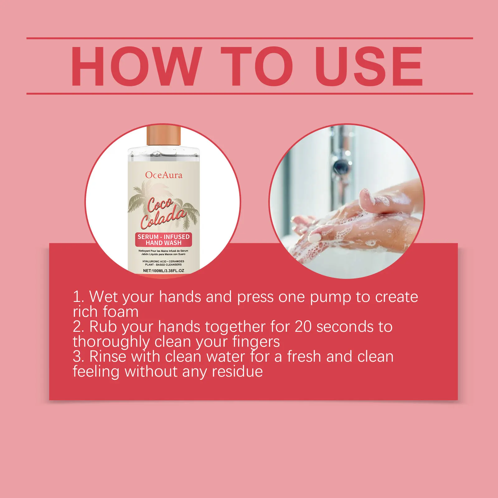 سائل غسيل يدوي بجوز الهند، تنظيف لطيف، إزالة الأوساخ، ترطيب يدوم طويلاً، مغذي، تنعيم، تفتيح العناية باليدين #6