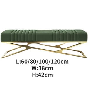 Veranda Samtschuhhocker, Einfache Ottomane, Bettsofa, Korridormöbel, Ladenrück- und Perl -Dressinghocker 10 Hauptverkäufe Banco Veludo - №8