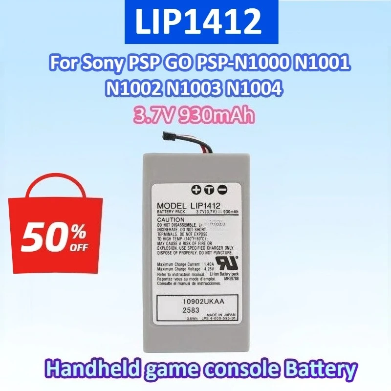 

LIP1412 3.7V 930mAh Handheld game console Battery Pack for Sony PSP GO PSP-N1000 N1001 N1002 N1003 N1004 Replacement Batteries