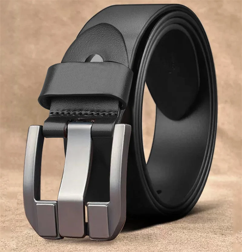 Men's Vintage PU Leather Belt Matte Alloy Pin Buckle Casual Waist Strap for Jeans Business Dress Belts Male Fashion Accessories