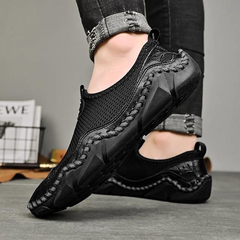 

Low cut leather shoes for men, casual octopus bean shoes for men, Korean version, lightweight, breathable, lazy fit, men's shoes