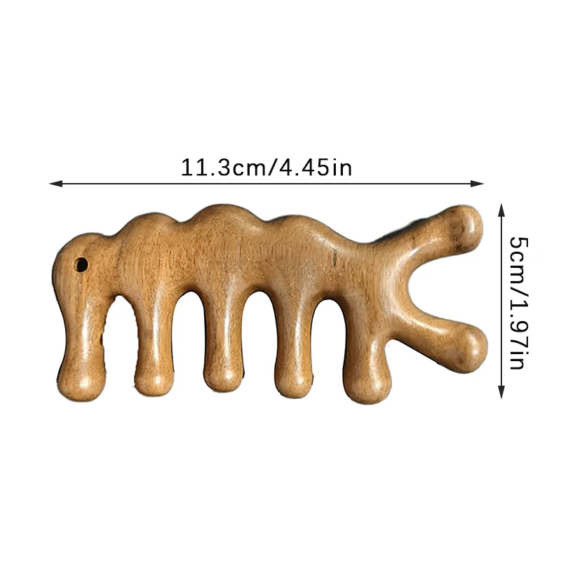 

Sandalwood Massage Comb Head Meridian Scalp Comb Anti-static Wide Tooth Comb