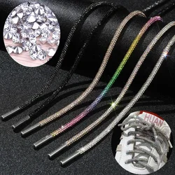 1Pcs Bling Rhinestone Crystal Shoelaces Luxury Rainbow Diamond Shoe laces Sneakers Laces Shoes Round Shoelace 100CM DIY Strings