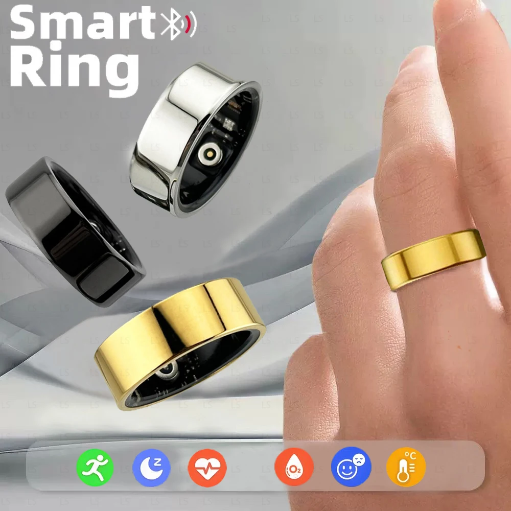 

Smart Ring Health Tracker Heart Rate Blood Oxygen Body Temperature Waterproof Suitable New Ring for Men Women IOS Android 2024