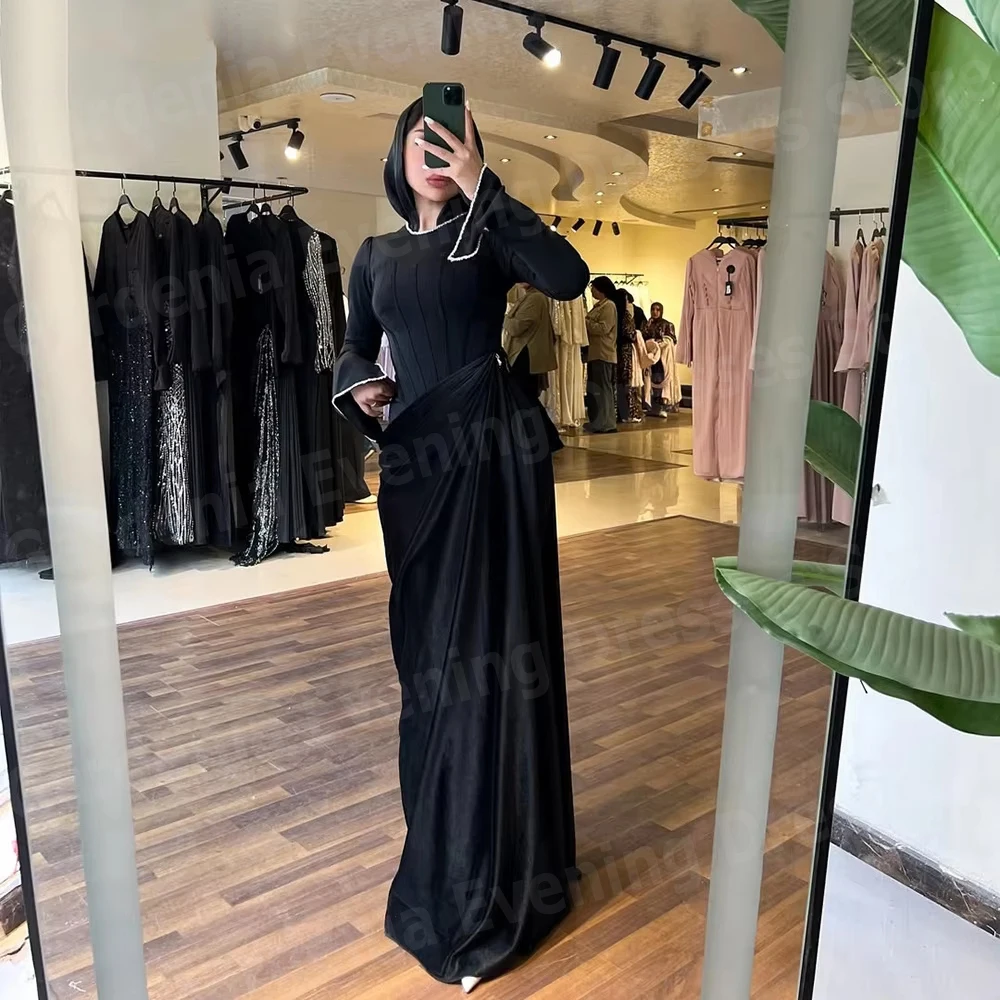 

Элегантные женские вечерние платья русалки с круглым вырезом, платья для выпускного вечера, Vestidos Para Mujer, индивидуальное вечернее платье с длинными рукавами, вечернее платье