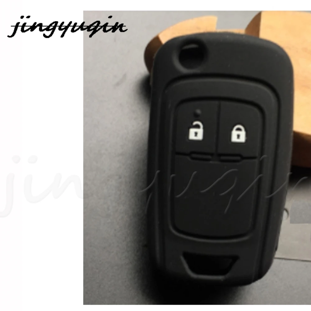 

jingyuqin 50pcs 3 Buttons Remote Car Key Cover Case Silicone Protect Shell For Chevrolet