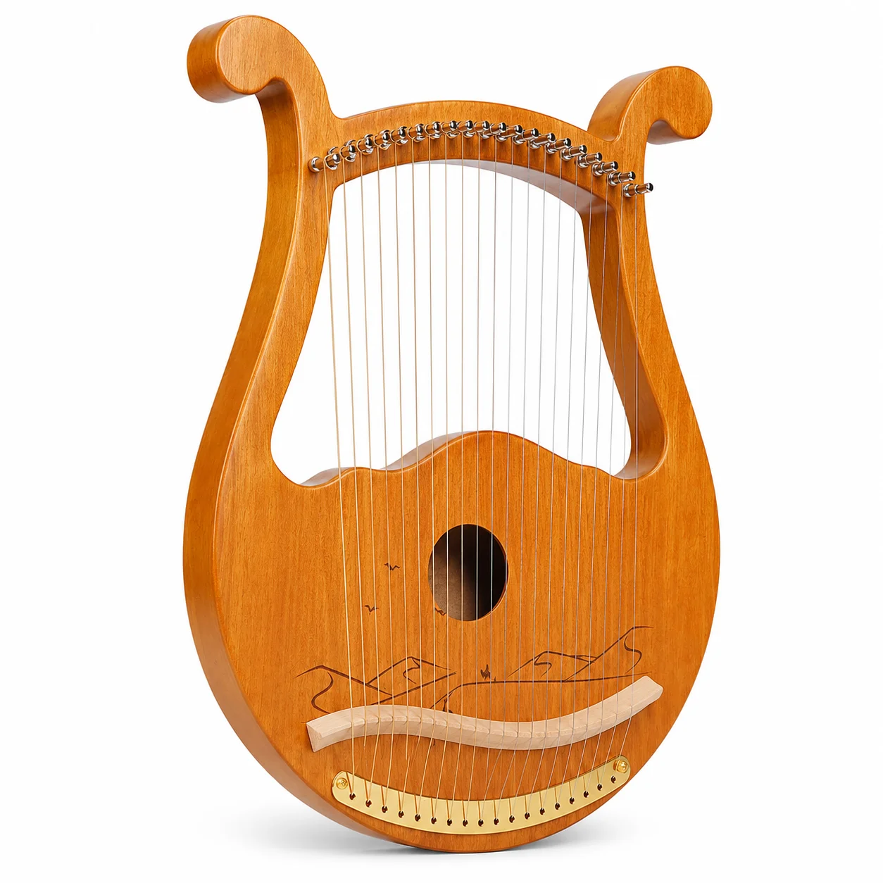 

Lyre Harp 16 19 String Portable Wooden Harp Beginner Musical Instrument with Note Marks Gift for Kids Adults